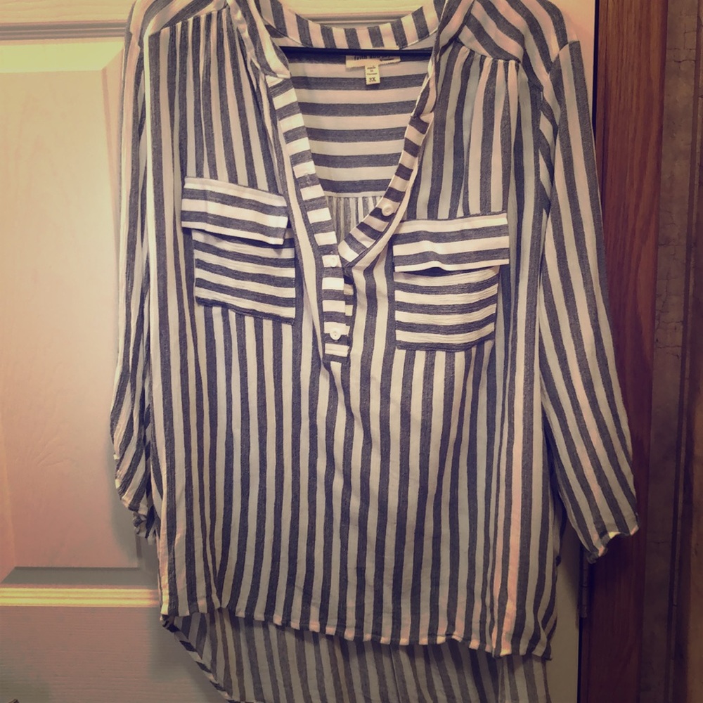 Half button down flowy shirt